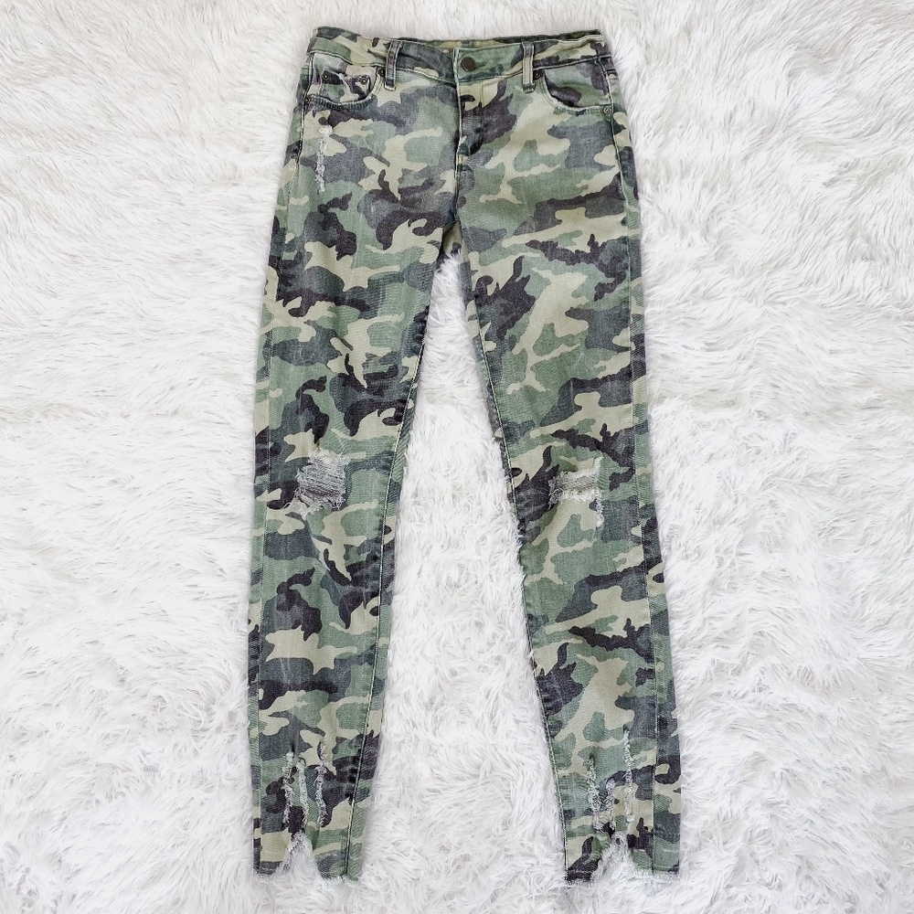 Tractr Girls Distressed Camo Skinny Jeans Size 14